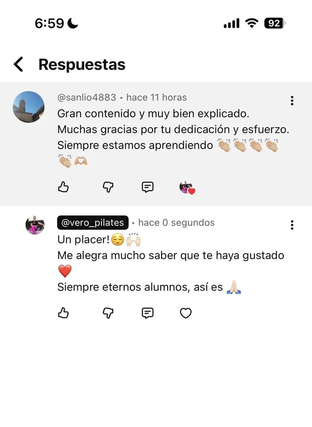 Comentario real de un seguidor en redes