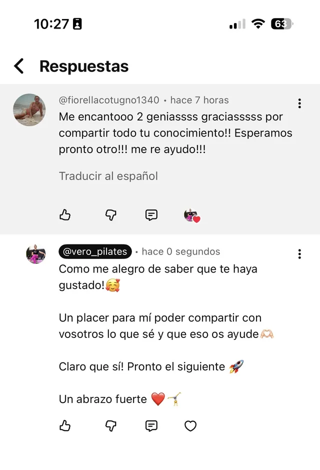 Comentario real de un seguidor en redes