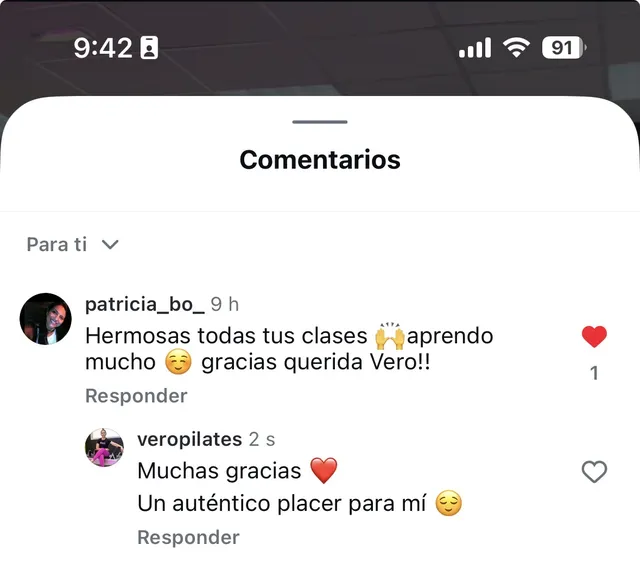 Comentario real de un seguidor en redes