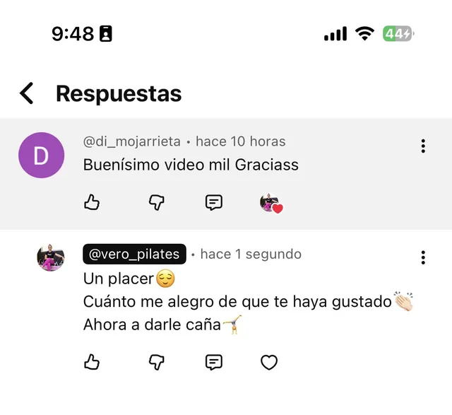 Comentario real de un seguidor en redes