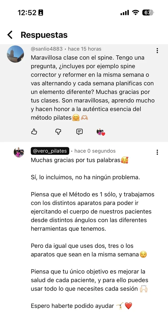 Comentario real de un seguidor en redes